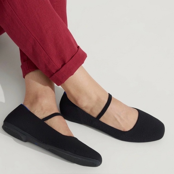 Rothy's Shoes - Rothy’s - women’s The Max square Mary Jane flat black knit slip on shoes Size 7